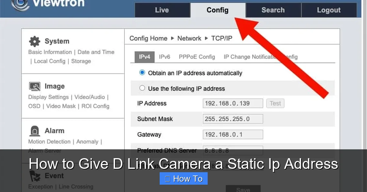 How to Give D Link Camera a Static Ip Address