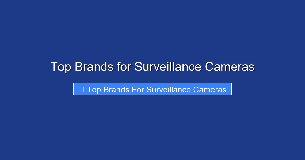 Top Brands for Surveillance Cameras