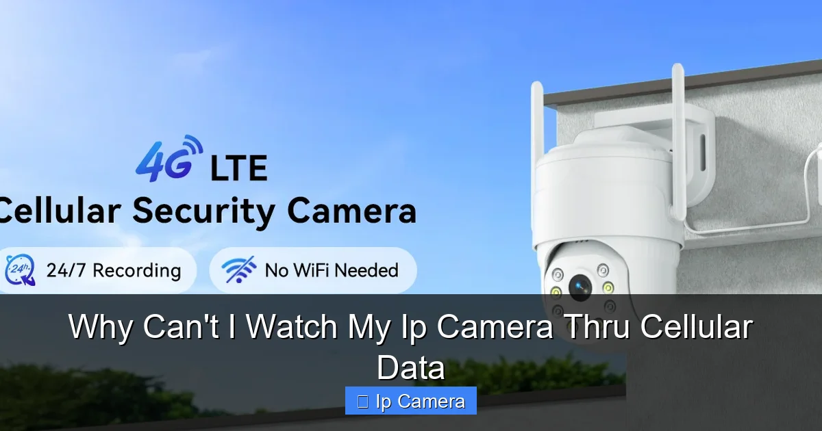 Why Can't I Watch My Ip Camera Thru Cellular Data
