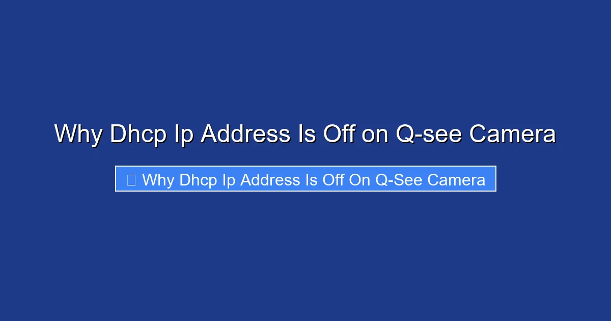Why Dhcp Ip Address Is Off on Q-see Camera