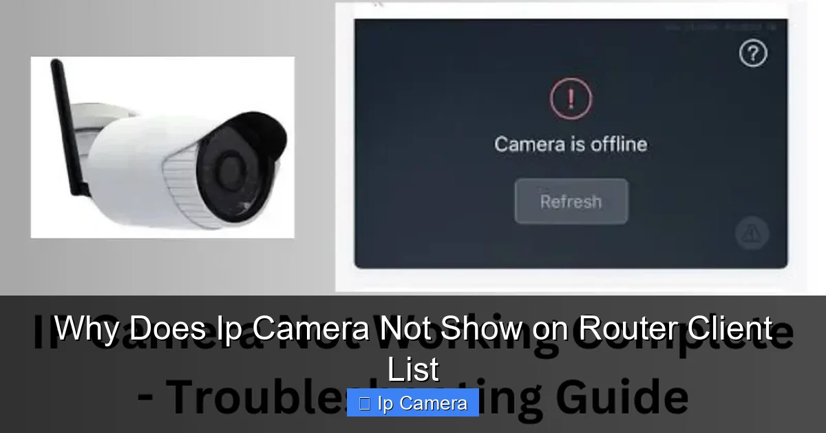 Why Does Ip Camera Not Show on Router Client List