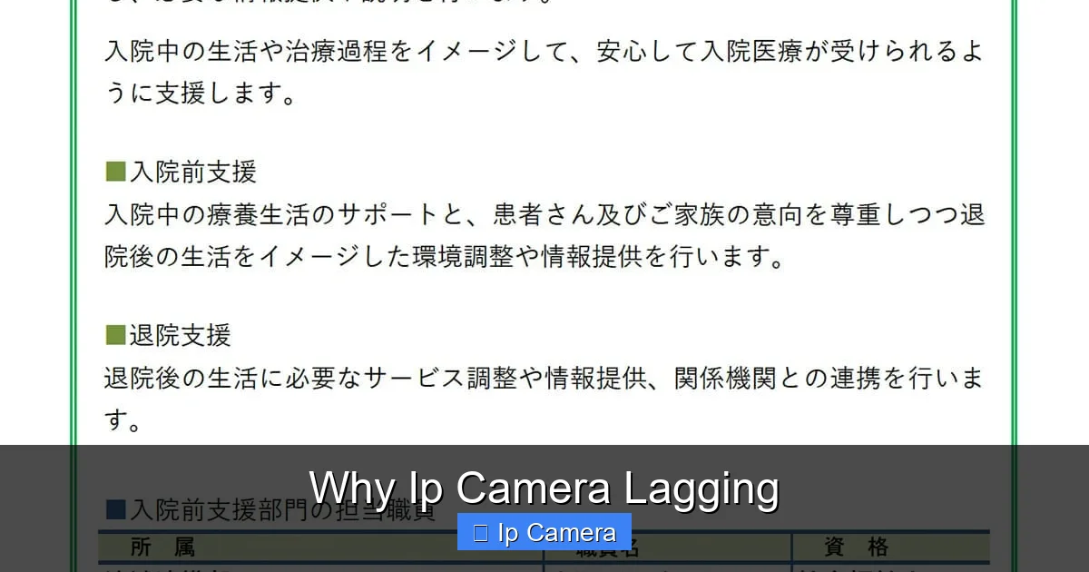 Why Ip Camera Lagging