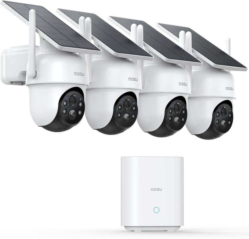 aosu Solar Wireless Outdoor Security Cameras 360 Pan Tilt Auto Trackin