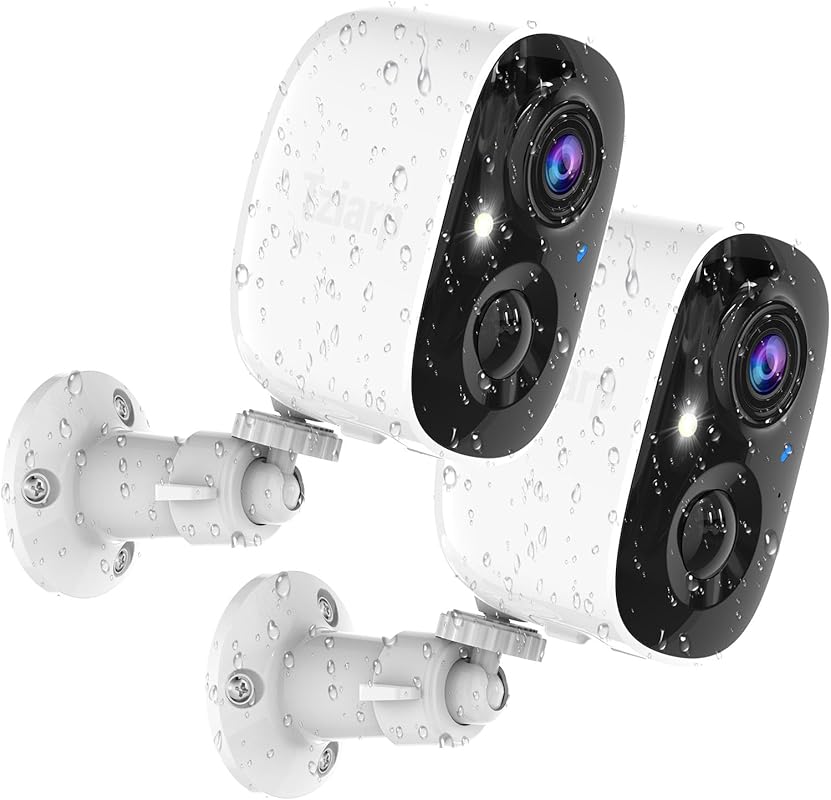 2K Wireless Outdoor Security Camera 2-Pack Battery Powered AI Motion D