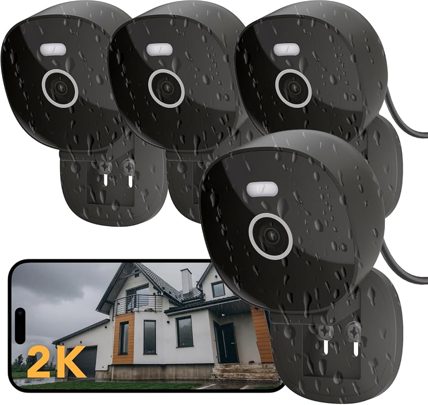 2K Wired Security Camera Indoor Outdoor IP65 Waterproof Color Night Vi