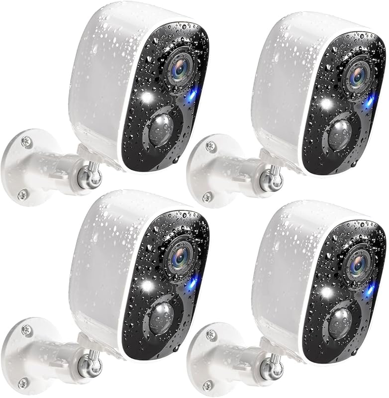 GMK 2K Wireless Outdoor Security Cameras 4-Pack, Battery Powered with