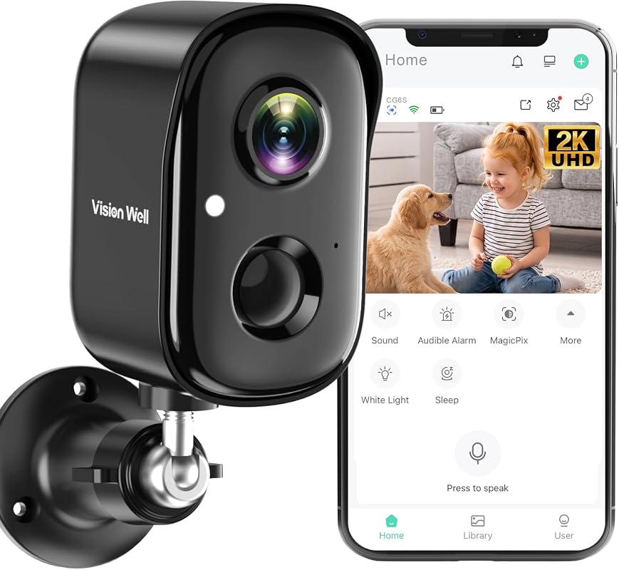 Security Cameras Wireless Outdoor, 2K Indoor Cameras for Home Security